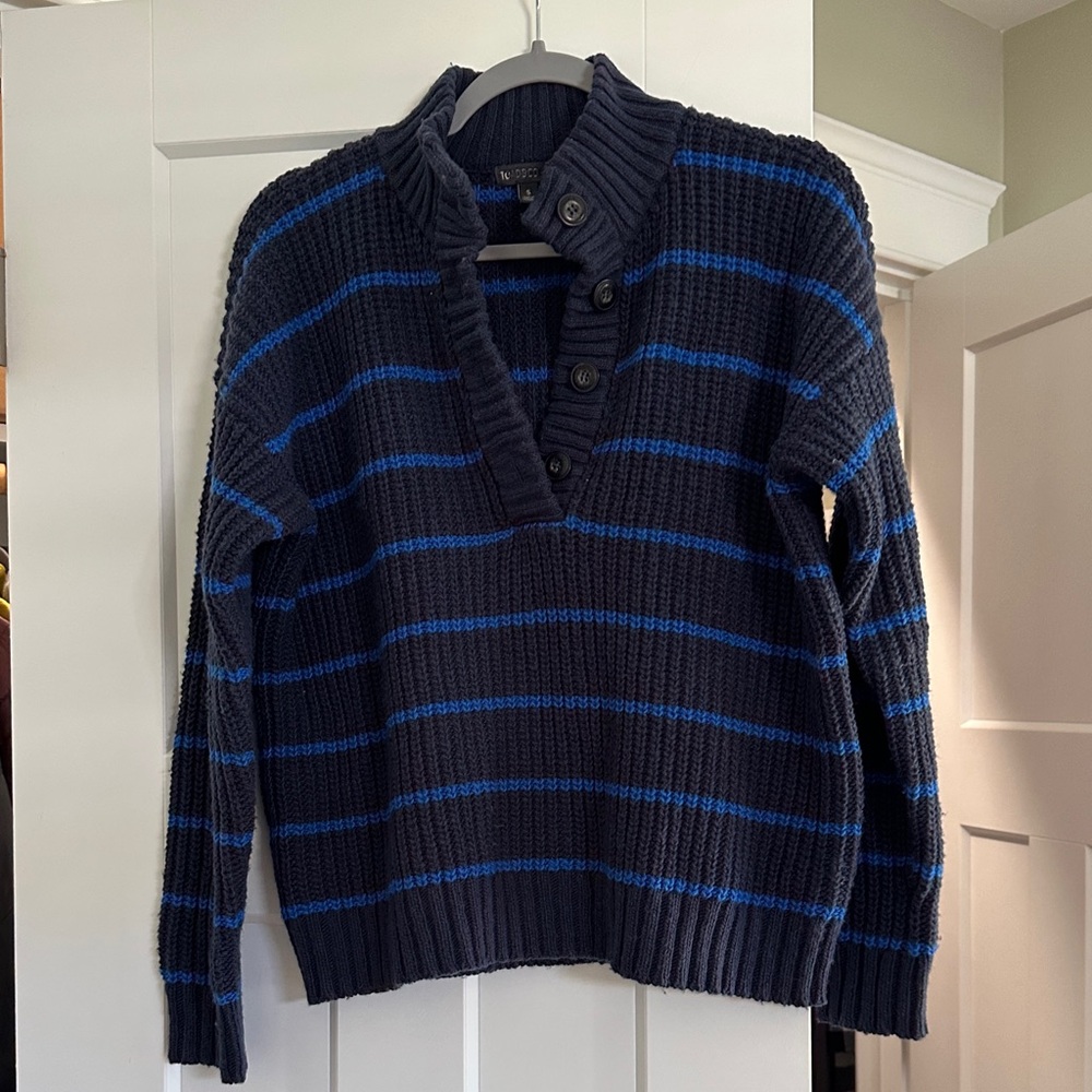 Toad&Co Navy and Blue Striped Sweater